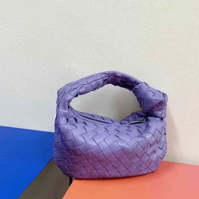 

Designer Handbags Botega Venetas Sheepskin Imported Knotted Bag Leather Hand-held Women's Dumpling Mini Jodie Hand, Haze blue
