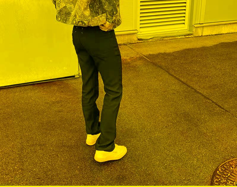 

Men' Pants Fashion Classic Trendy Luxury Design Trousers Micro Pull Pure Black Straight PantsMen