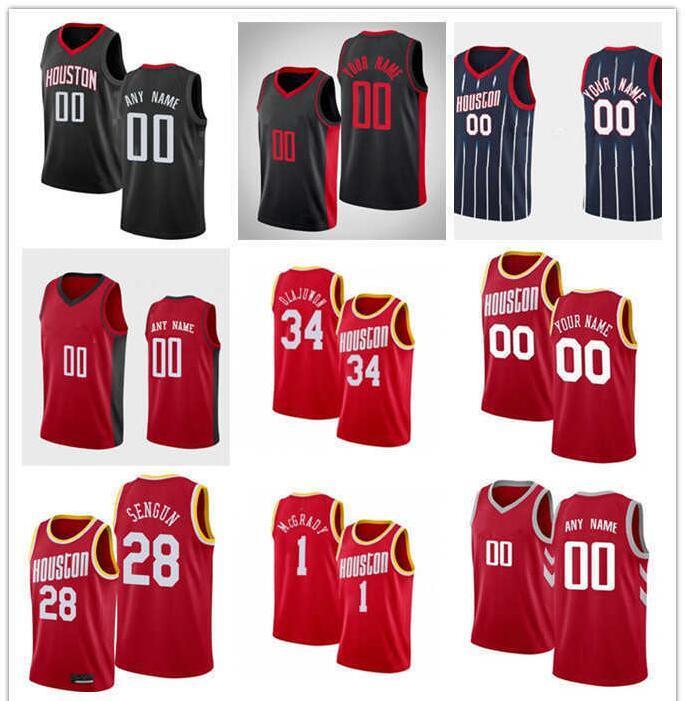 

Mens Womens Youth Houston Rocket 28 Alperen Sengun 34 Hakeem Olajuwon 21 Trevelin Queen 6 Kenyon Martin Jr. Custom Basketball Jersey, Beige