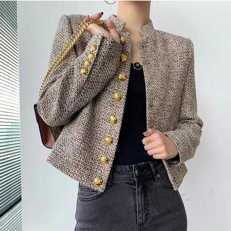 

Women' Jackets Designer High Quality Fall Winter Women Simple Style Tweed Jacket Coats Fashion Elegant Princess Outerwear For Office PartyW, Picture color