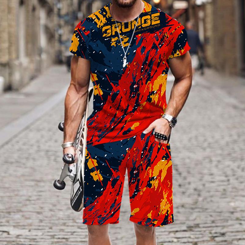 

Men's Tracksuits Men's T-shirt Shorts Set Casual Racing Suit Pattern Spring Autumn Funny 2022 Beach Summer Harajuku Sportswear Tops Stre, At5365jiaadk2659