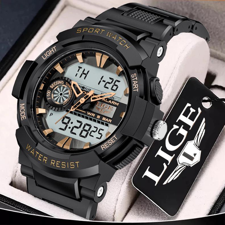 

Wristwatches Relogio Masculino 2022 Watch Men LIGE Top Brand Sport Watches Mens Waterproof Quartz Clock Man Alarm Military WristWatch, Silver