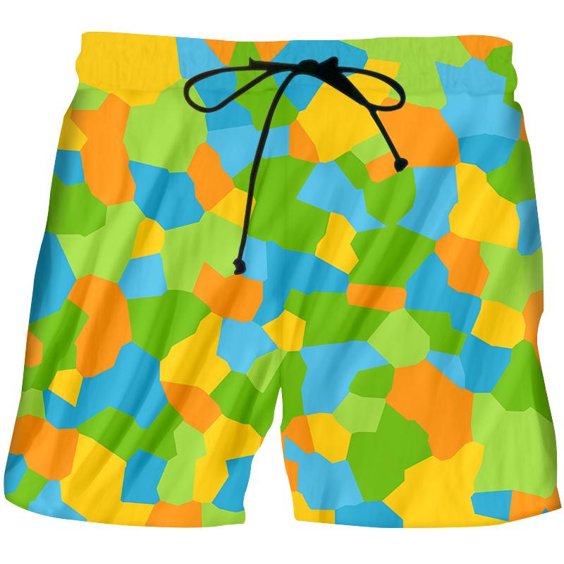 

Men' Shorts 3D Paint Stitching Printed Men' Summer Beach Causual Funny Harajuku Plus Size Custom Short PantsMen