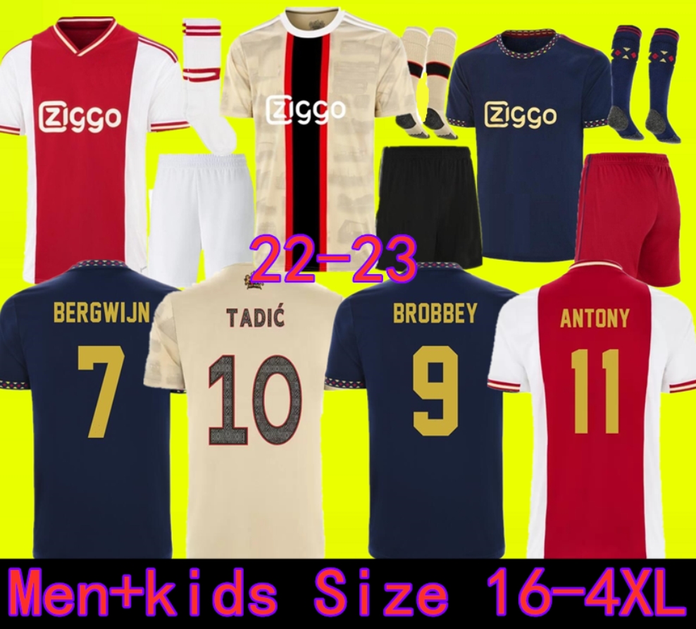 

TADIC 21 22 23 Soccer Jersey fans player BASSEY BERGHUIS Third black Kit BLIND KLAASSEN TAYLOR 2022 2023 football shirts men kids uniforms BERGWIJN MARLEY AjaXs, 22 23 away kit