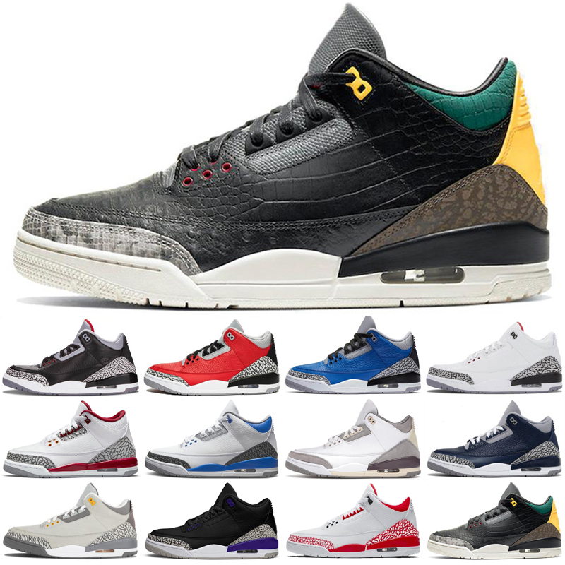 

Racer Blue Basketball Shoes 3s 3 Black Cement Michigan Pink Cool Grey Court Purple Laser Orange UNC Men trainers Sports Sneakers, As photo 18
