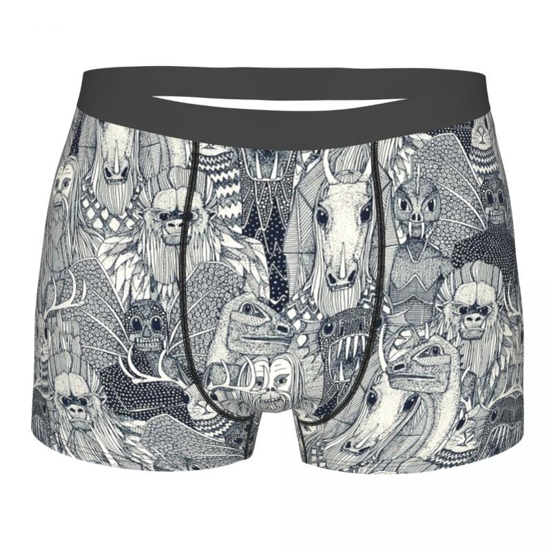 

Underpants Cryptid Crowd Indigo Pearl Breathbale Panties Male Underwear Print Shorts Boxer Briefs, 1 pcs