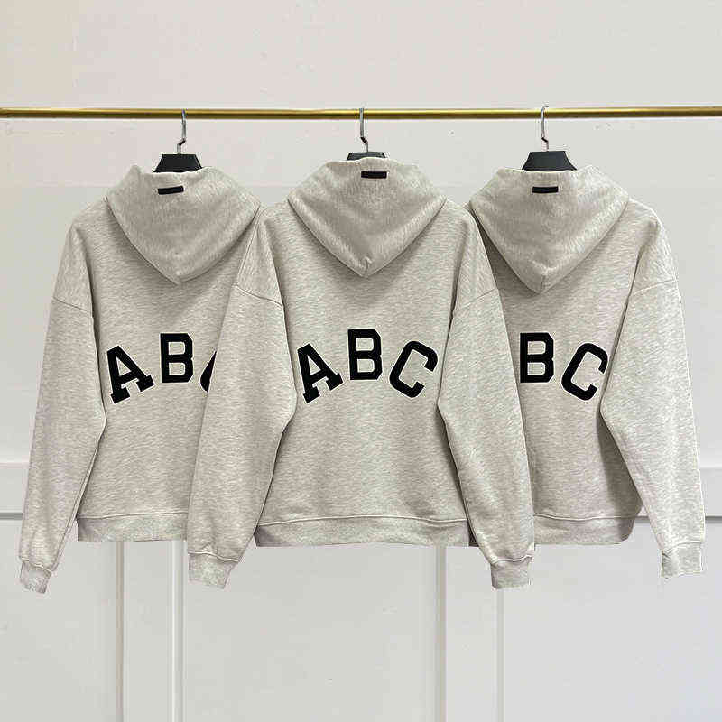 

Flocking ABC Women 100% Cotton Casual Vintage Street Hip Hop Sweatshirts Men Couple Sweatshirt Tops T220726, Gray
