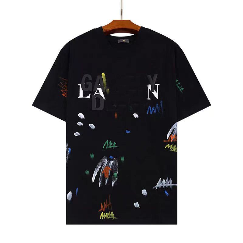 Men's T-Shirts Italy Joint ink splashing graffiti lanviin 100% Cotton Designer T shirt Paris fashion Tshirts Summer Pattern Male A3