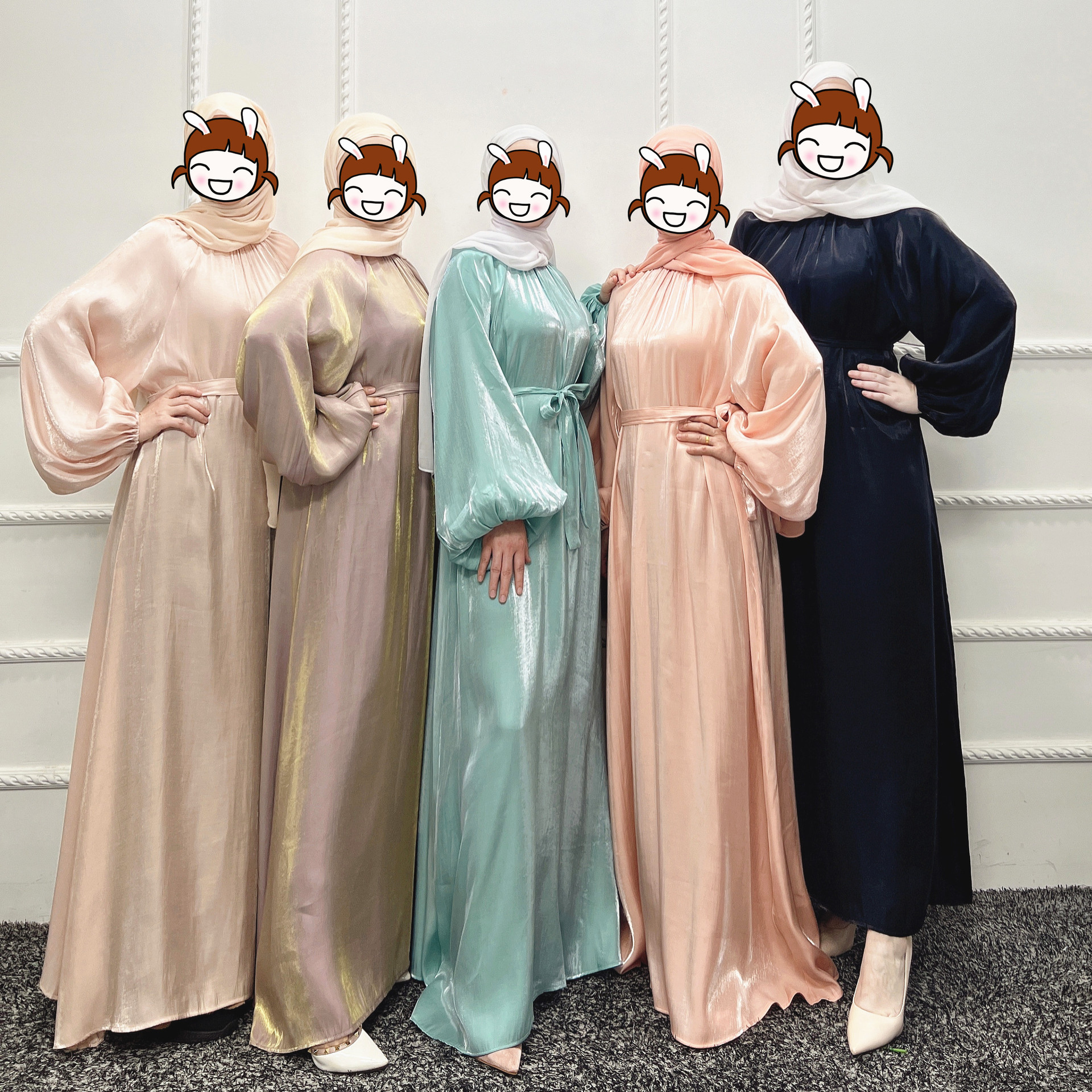 

Ethnic Clothing Middle Eastern Turkey Plus-size Lace Gown Dress In Solid Color 5 colors ladies dresses muslim abaya dress for women