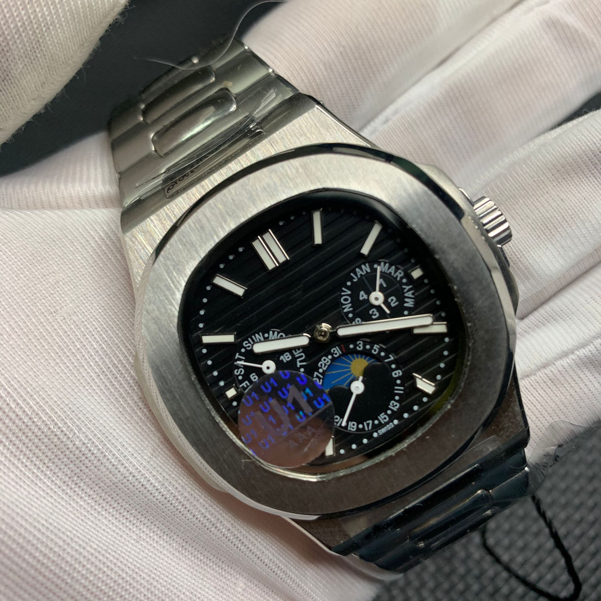 2023 new arrivel mens watch automatic glide smooth second hand blue dial 315L stainless steel all sub dials works luminous wristwatches-image-560472550