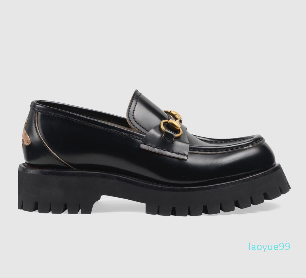 Italy Brands Lug Sole Horsebit Loafer Shoes White Black Calfskin Leather Moccasins Embroidery Walking Dress Wedding Party With Box