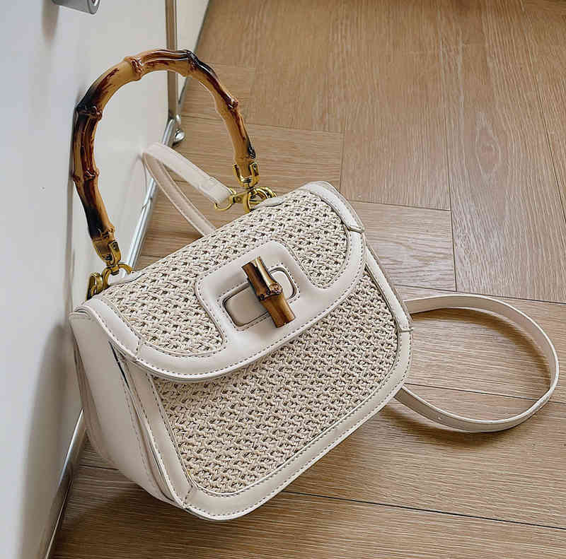 

Purses sale Bag women 2022 new messenger bag women's summer versatile straw woven portable small square, Khaki