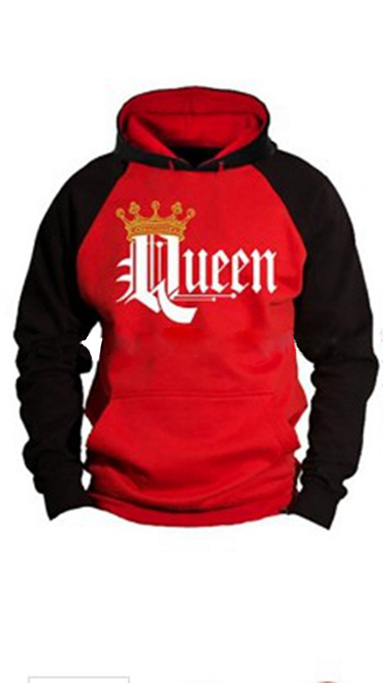 

Hot couple queen king print Hoodie, Black