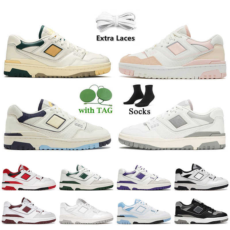 2022 Fashion Women Mens Trainers B550 550 Shoes Aime Leon Dore Green Yellow Rich Paul Black Cream White Grey Pink BB550 Auralee Ecru Low Top