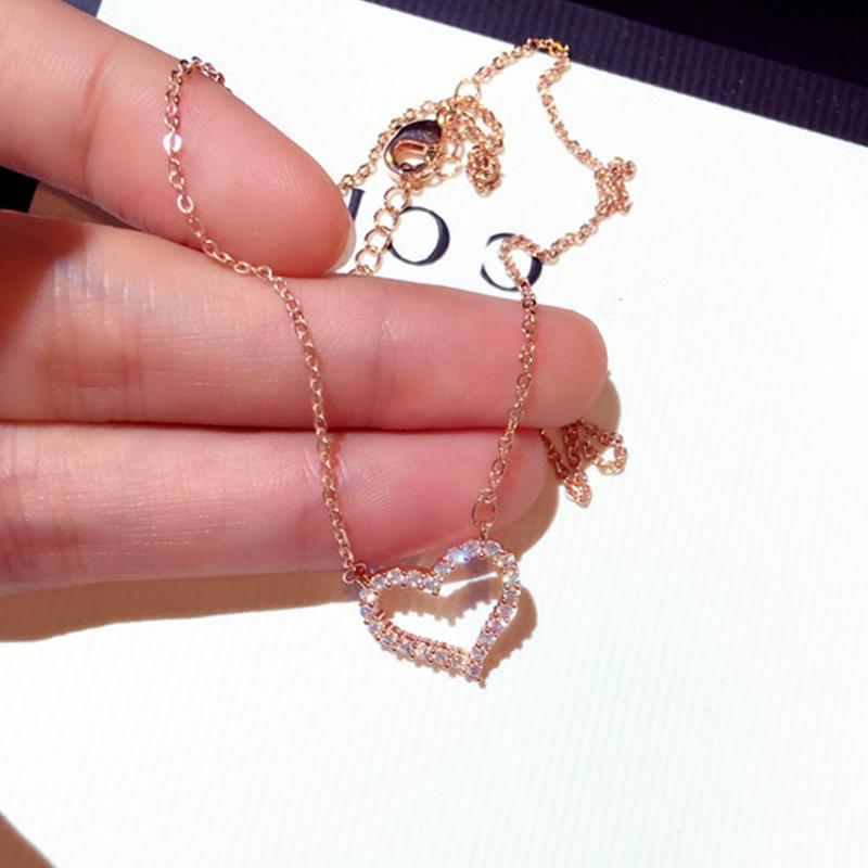 

Other Top Quality Trendy Fashion Zircon Love Necklace For Women Zirconia Heart Clavicle Choker Colar Wedding Jewelry PendantOther OtherOther