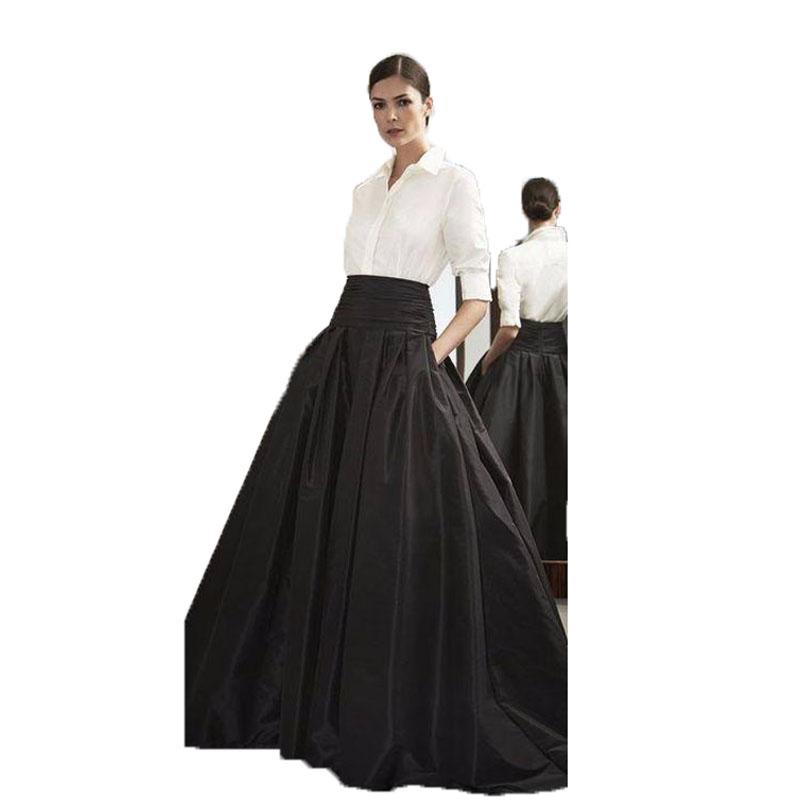 

Skirts 2022 Formal Long Skirt For Office Ladies Black Satin Ball Gown Women With Pocket Customized Elegant Party, Gold