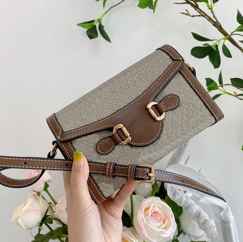 

Horsebit 1955 mini Bag Designers Womens Bags Crossbody Handbag high quality Canvas Shoulder Bag Luxury Ladies Purse with Gold-toned hardware, Color 1