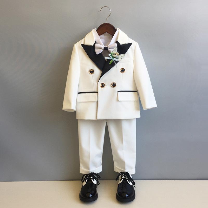 

Clothing Sets Children Formal Solid Color Suit Set Flower Boys Wedding Party Performance Dress Costume Kids Blazer Vest Pants Clothes SetClo, 2pcs sets