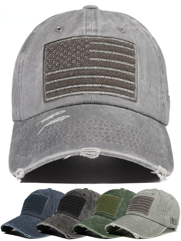 

2022 baseball caps men's hat's outdoor sports american flag washed distressed USA cap adjustable, Navy