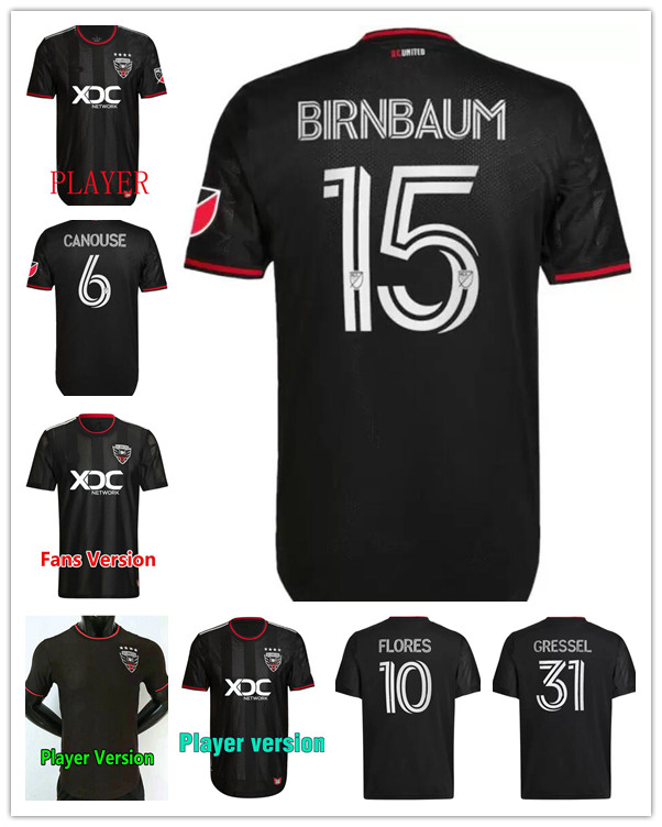 

2022 2023 D.C. United Soccer Jersey ROONEY Gressel Pines Arriola Flores Kamara 22 23 DC Black White home away Football Shirt fans Player versionThai Quality