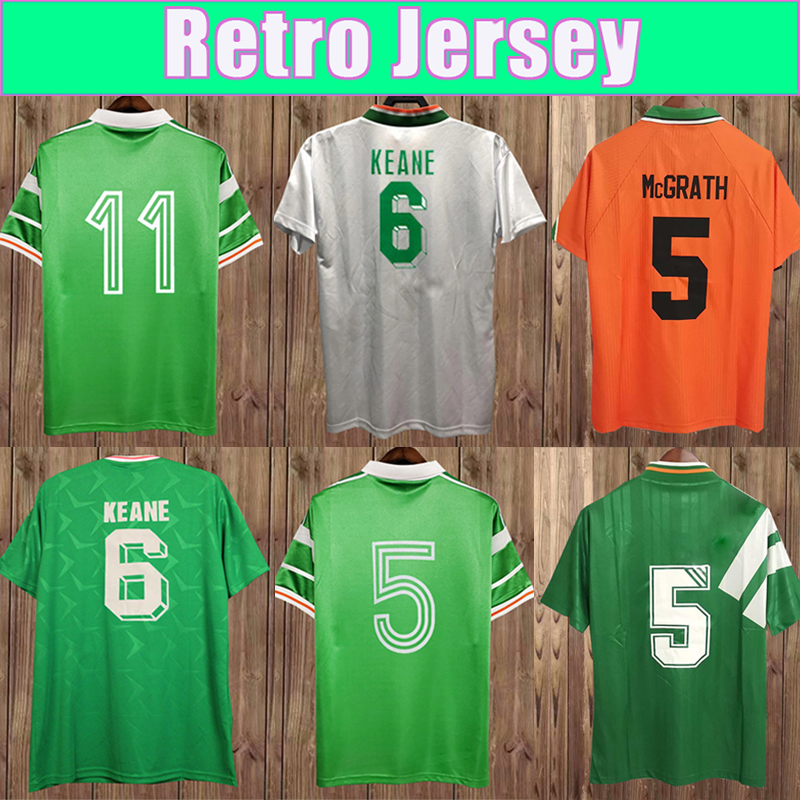 

1992 1994 Ireland National Team Soccer Jerseys 1990 Retro Roy Keane #6 #8 COYNE #15 HORTON Mens Home Away Football Shirts Uniforms, Fg1051 1988 home