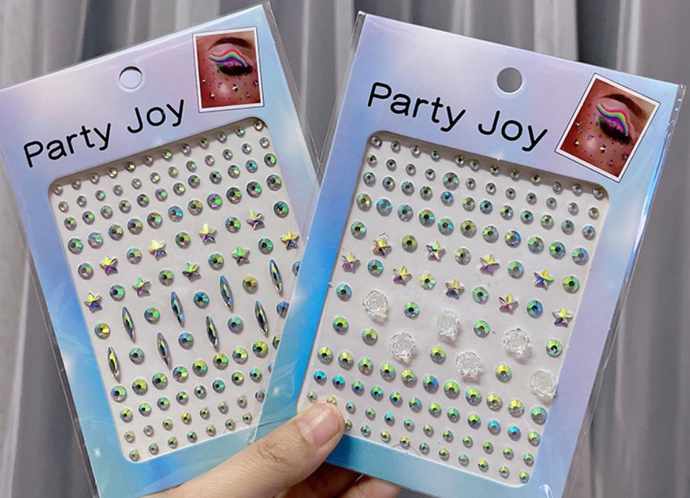 

Self-Adhesive Rhinestone Stickers Jewelry Crystal Brads DIY Gems for Face Body Nail Crafts Carnival Party Makeup Perform Eye Shado, Mixed colors