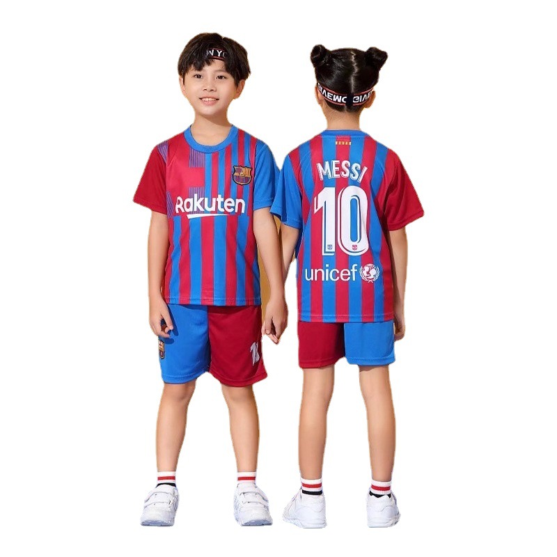 kids Football jerseys and shorts kit Boys and Girls Primary School Children C Luo No. 7 Short-Sleeved Jersey Training Competition Clothes-image-770614591