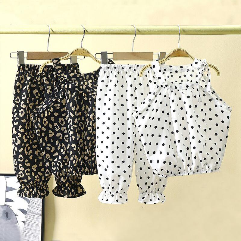 Clothing Sets Fashion Infant Suits Baby Set For Girls Summer Casual Cute Chiffon Suspender Suit Clothes 1-5 Years Old-image-766095616