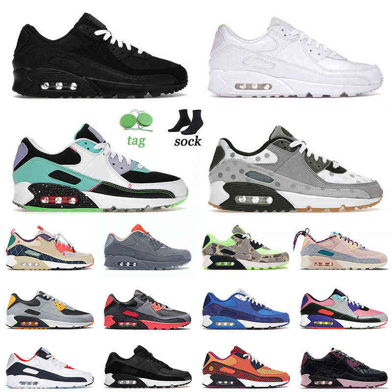 

2022 Arrival OG Cushion 90 90s Running Shoes Size 12 for Men Women Bred Triple White Polka Surplus Black Lucha Libre Sports Trainers, Other colours