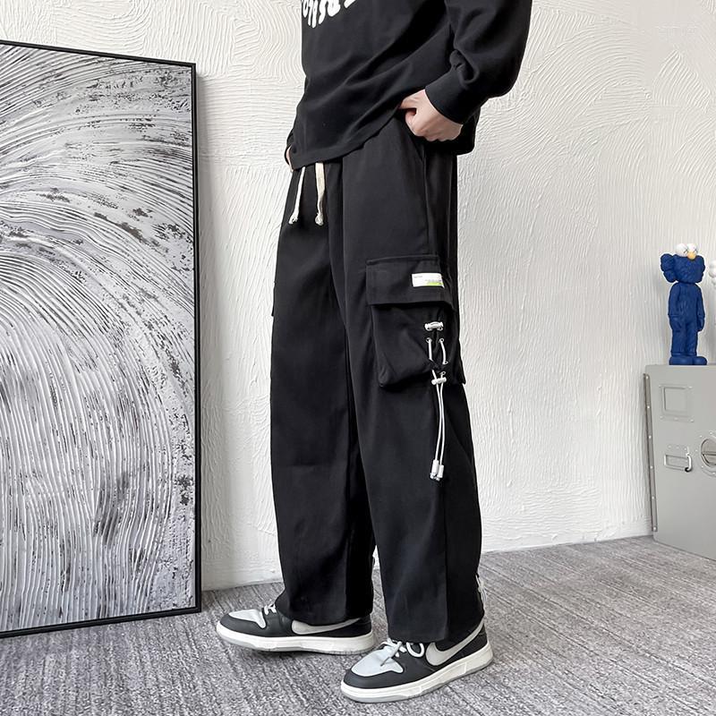 

Men' Pants Cargo Sweatpants Men INS Retro Overalls Men' Straight Loose Casual Spring/autumn Tide Brand High Street Drawstring PantsMen, Black