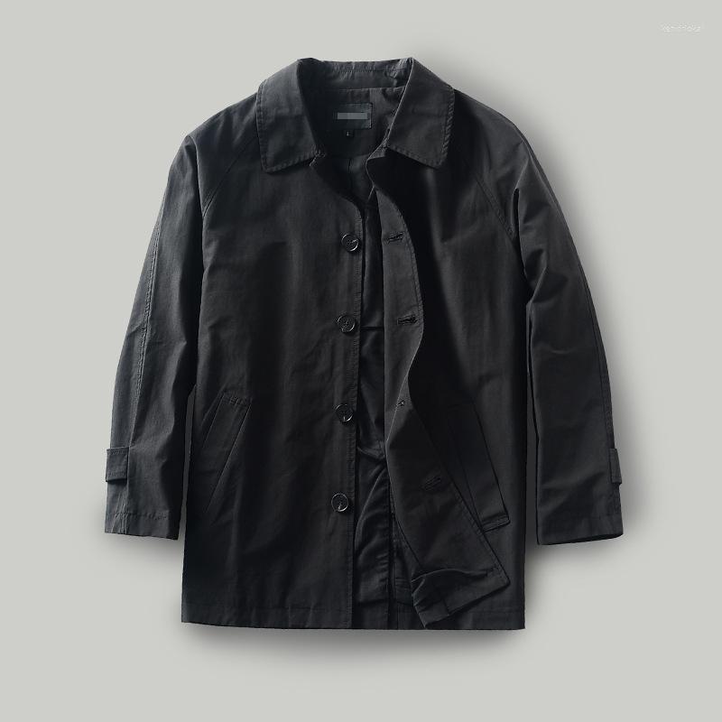 

Men's Trench Coats Casual Men Long Coat Button Up Sleeve Top Black Khaki Outerwear Windbreaker Male Loose Oversize Jacket XXLMen's Kend22