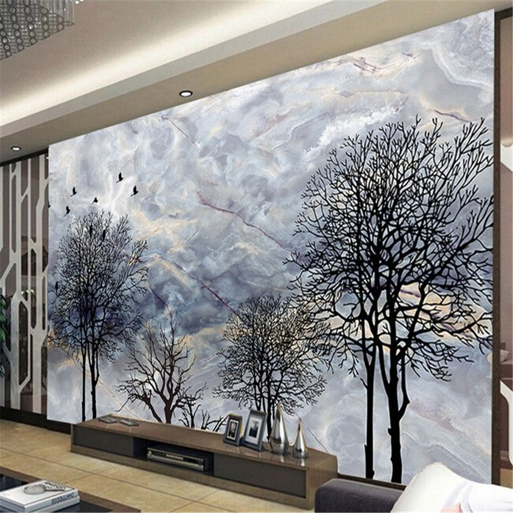 

Custom retro nostalgic wallpaper forest for living room bedroom TV background wall waterproof wallpaper papel de parede, Grey