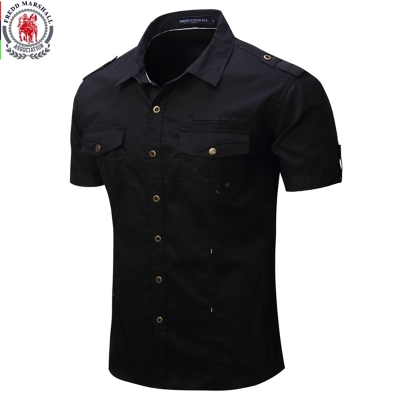 

Arrive Mens Cargo Shirt Men Casual Solid Short Sleeve s Multi Pocket Work Plus Size 100 Cotton 220614, 55890khaki