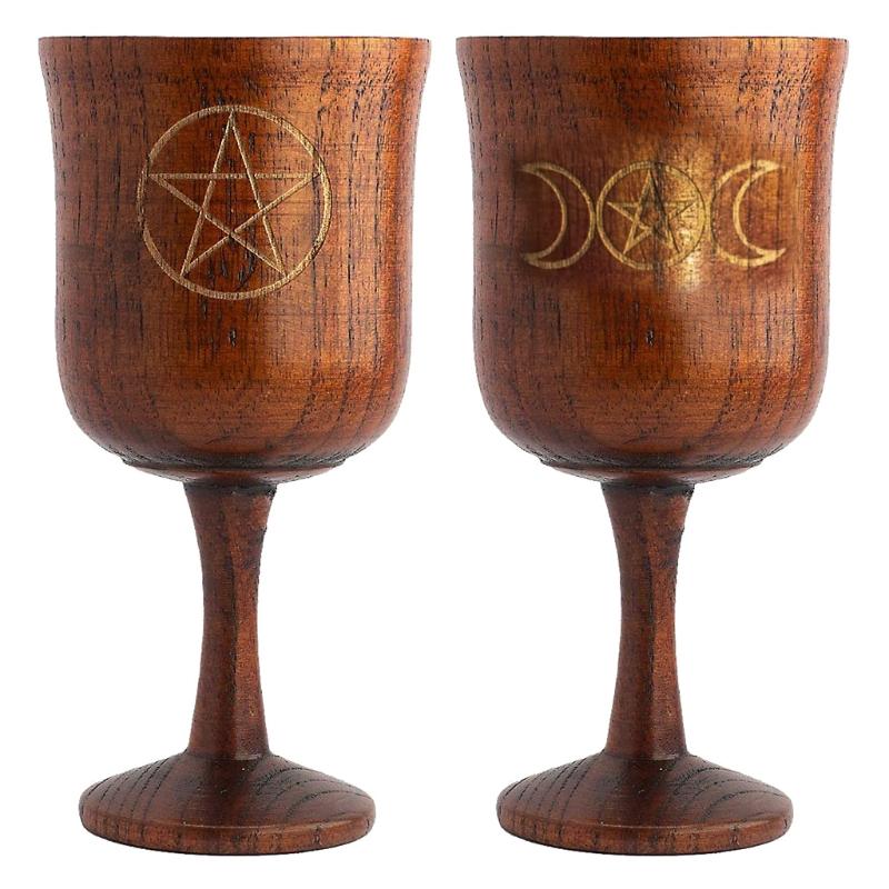 

Mugs L38A Pentacle Moon Chalice Goblet Used As Divination Props Tarot Decorative Cup, As pic