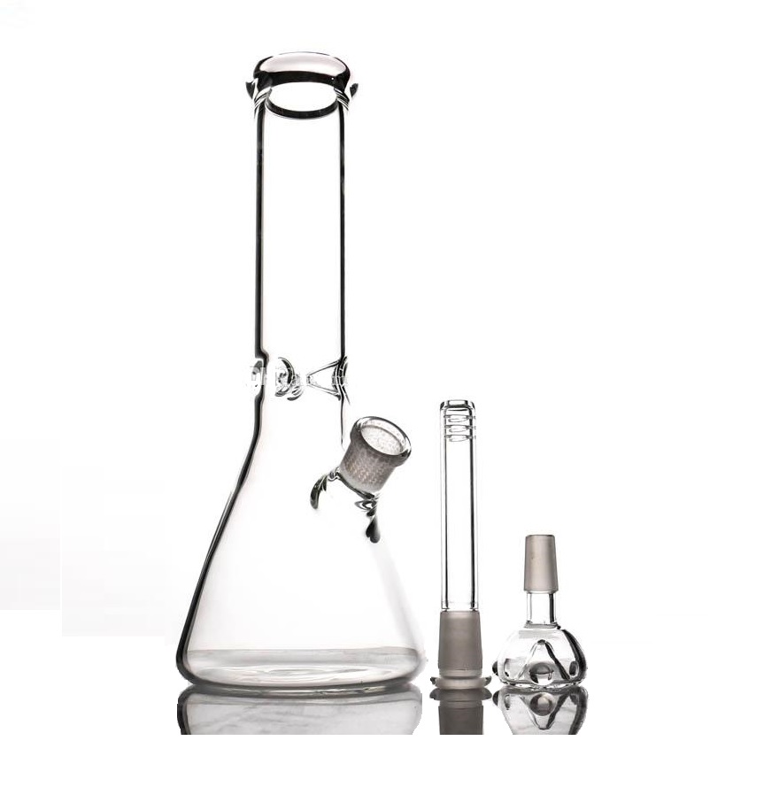 

Hookahs 10.5" Classical Beaker Bong with ice-catcher Thickness Base Water Pipes for smoking Downstem Simple Glass Bongs