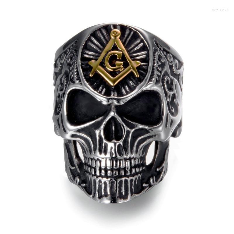

Cluster Rings 2022 Freemason Masonic Ring For Men Silver Master Free Mason Signet Men's Punk Jewelry Band Edwi22