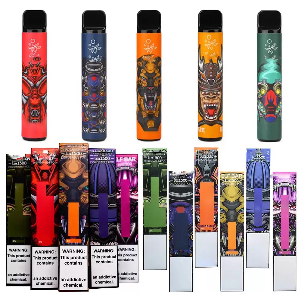

Hight Quality lux 1500 Puffs Vapes Disposable E cigarettes Vape Pen 4.8ml Prefilled Cartridge Pod Device 850mAh Battey Vaporizer