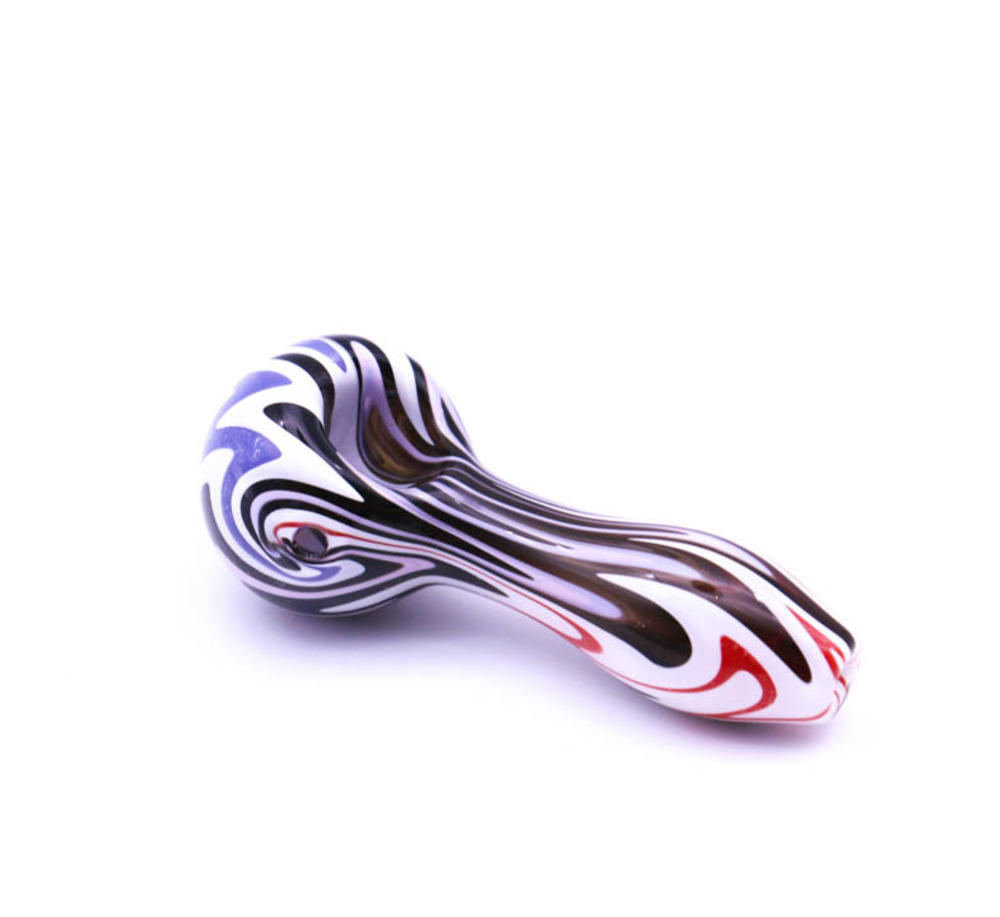 

Glass Pipe hand Pipes Fantasy Stripe glass smoking pipes 4" Glass spoon pipes Bubbler For Dry Herb