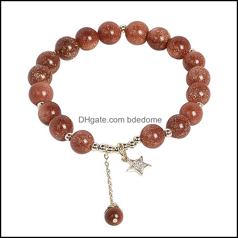 

Charm Bracelets Jewelry Woman Simple Natural Crystal Bracelet Creative Stone Star Pendant Wrist Chain Fashio Die