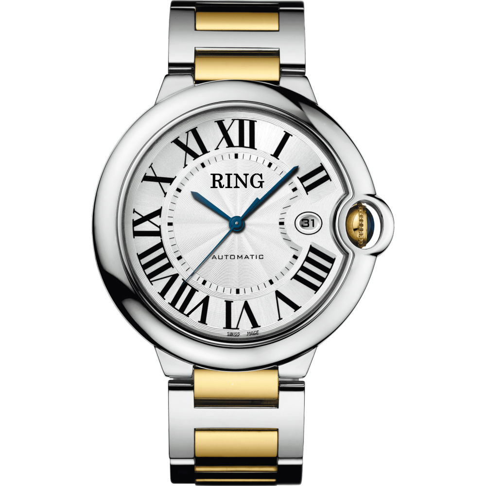 

Classic men's watch 42mm automatic mechanical fashion wrist watch silver strap sapphire glass stainless steel de top production, Colour14