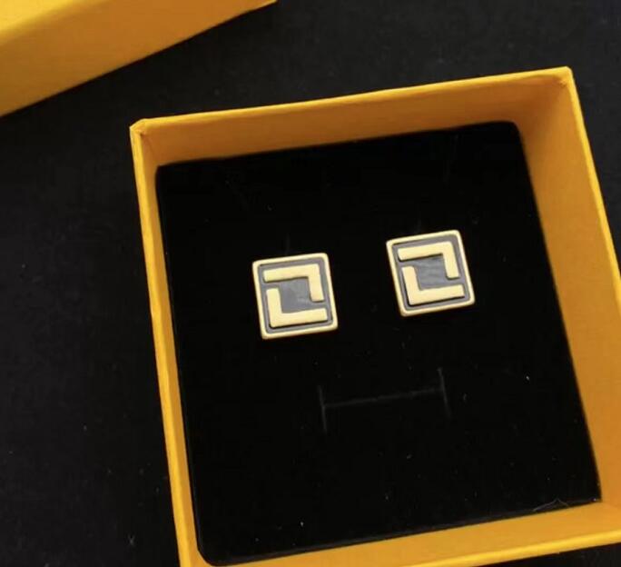 

Black Enamel Stud Earrings Designer Letter Luxury Womens Earrings Fashion Minimalism Earring High Quality Gold Wedding Earring