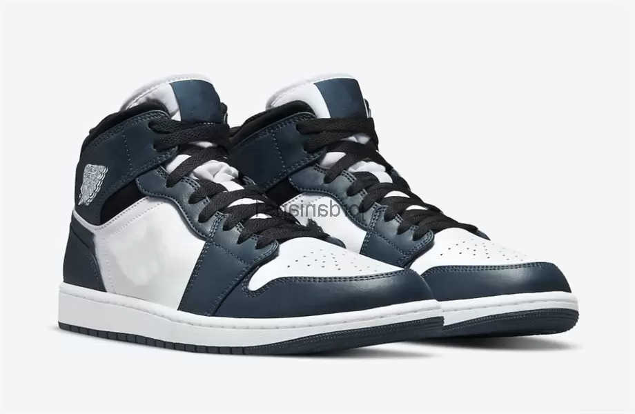 

Shoes Jumpman 1 Mid Dark Teal Basketball Mens 1s White Blue Outdoor Sneakers Sports Original