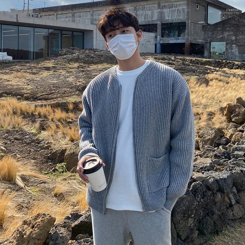 

Men's Sweaters MRMT 2022 Brand Knitted Cardigan Sweater Outer Wear Loose All-Match Casual Korean Zipper Jacket For Male Olga22, Gray