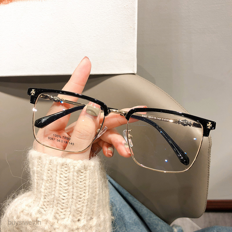 

Sunglasses Frames Ch Chrome New Glasses Same Short-sighted Men's Fashion Large Face Wide Ultra Light Eyebrow Eyeglasses Hearts Luxury Brand Jfgu