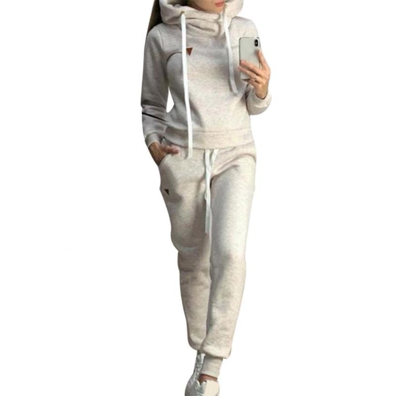 

Women' Two Piece Pants 2Pcs Women Jogging Suit Solid Color Tracksuits Fleece Lined Hoodies Set Casual Clothing Black Xxxxxl, Pink