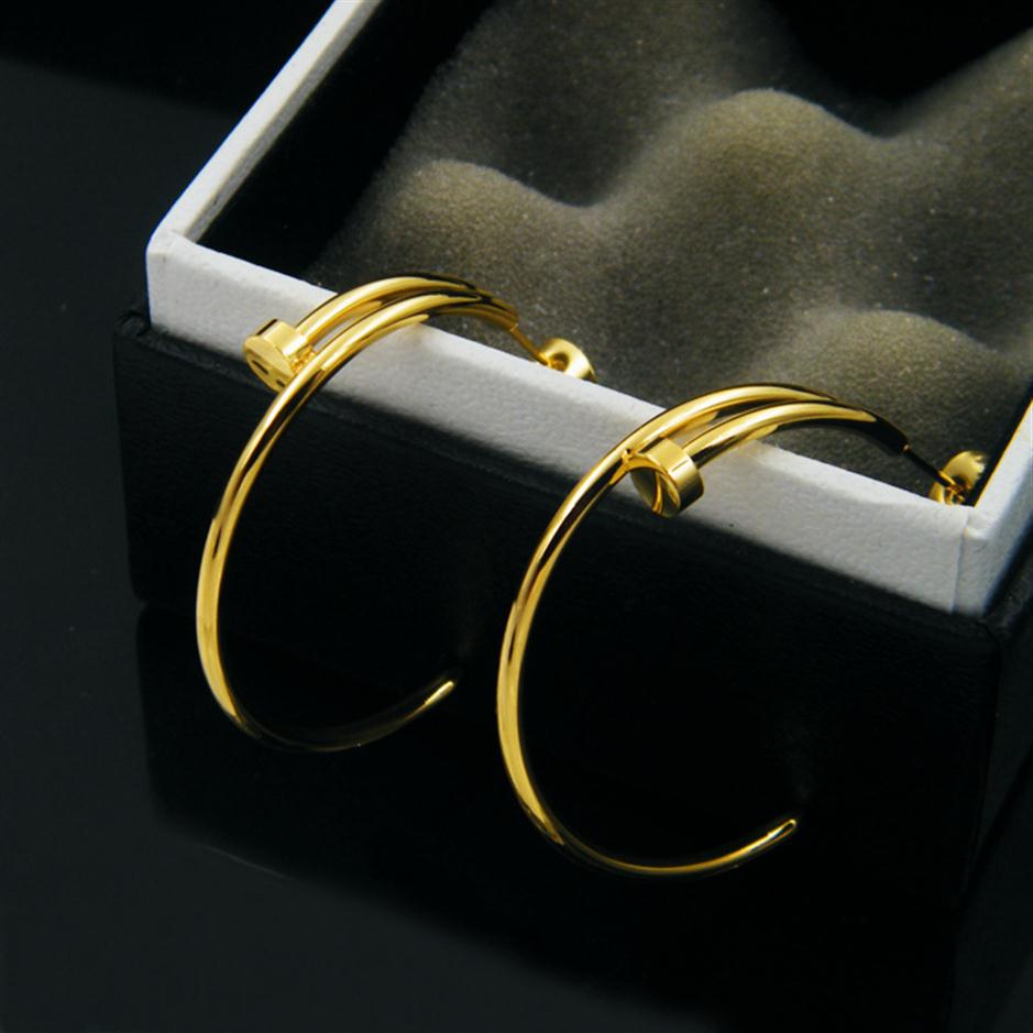 Nouvelle arrivée 316L Titanium Steel Nail Hook Fashion Boucles d'oreilles Boucles d'oreilles pour femmes et homme Gifts de mariage208Y