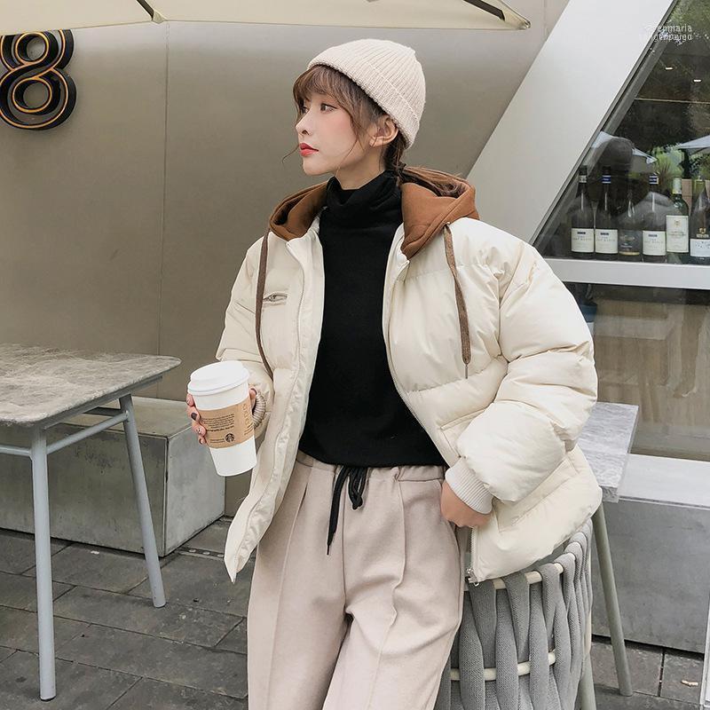 

Women's Down & Parkas 2022 Fashion Solid Women Winter Fall Coat Long Sleeve Cotton Jacket Hooded KF55791 Kare22, Black