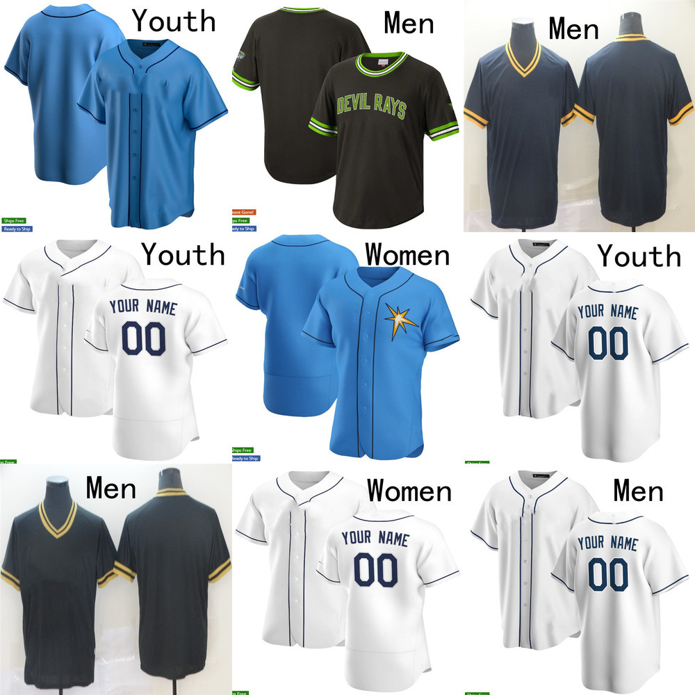 

Baseball Jersey Men Women Youth Tampa Bay 10 Mike Zunino 13 Manuel Margot 43 Harold Ramirez 25 Brett Phillips 26 Ji-Man Choi 15 Josh Lowe Rays, Colour