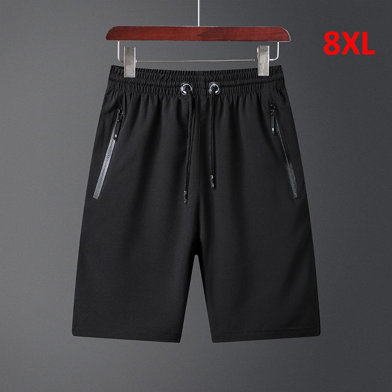 

Men's Shorts Plus Size 8XL Summer Men Casual 2022 Fashion Beach Solid Color Sports Running Knee Length Male HX336, Black