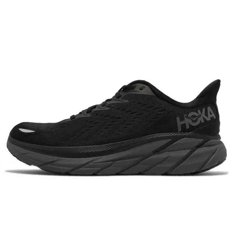 

Hoka One One Clifton 8 Jogging Shoes All Black Road Running Men's Sneakers, White